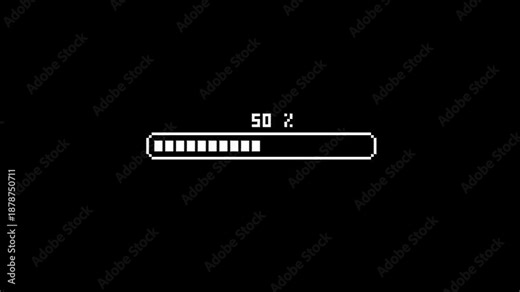 ノイズの入った読み込み中のアニメーション データのダウンロード プログレスバー ローディング画面 待機画面 パーセンテージ