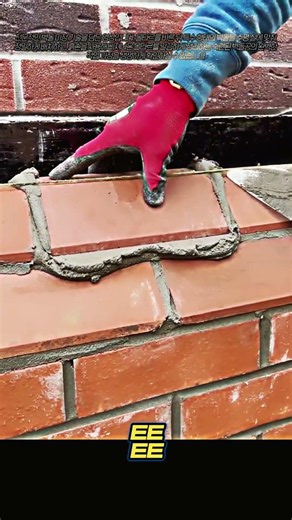 정밀한 수평 작업과 몰타르 정리 조적 작업 기술 #worker #process #masonry #bricklayer #construction