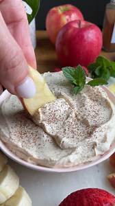 230K views · 290 reactions | This Healthier Greek Yogurt Fruit Dip recipe has only FOUR simple ingredients and is a healthy alternative to traditional fruit dips. SO easy and SO DELICIOUS! Ingredients ▢1 Cup of greek yogurt ▢1 tablespoons of maple syrup ▢Sprinkle of cinnamon ▢2 tablespoons of natural peanut butter any nut butter will work, ideally you should use a drippier nut butter | Food With Feeling | Facebook