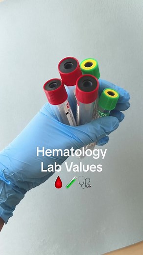 Knowing your lab values isn’t just helpful, it’s essential. Yes, most places you’ll work will provide you with normal ranges, and the Next Generation NCLEX will also point you in the direction of normal or abnormal. BUT, you still need to know ranges, as well as what they mean! 🔴Red Blood Cells (RBCs) - transport oxygen to the body’s cells. ⬇️Decreased RBC count = trauma, blood loss, hemorrhage, hemodilution, Vitamin B12 deficiency ⬆️Increased RBC count = fluid volume deficit, hemoconcentration