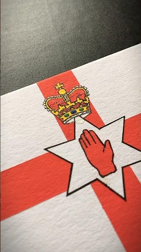 NORTHERN IRELAND 🟥⬜ (Ulster Banner) Flag Drawing #uk #flagsdrawing #posca