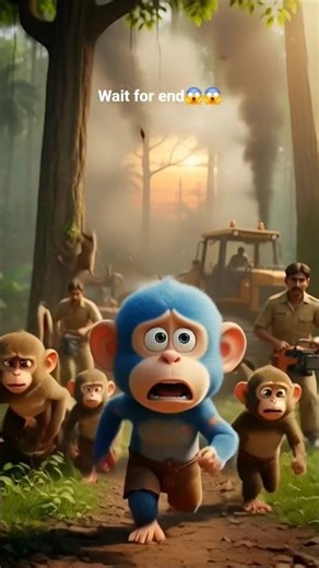 “This Blue Monkey Lost His Family 💔 | Emotional Short Film”#shorts #cartoon