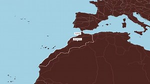 Animated Map Zoom to Morocco and Rabat