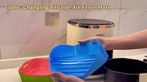 2 Pack Silicone Air Fryer Liners Reusable, 7.1 Inch Airfryer Liner 4-7 QT Square Air Fryer Liners Silicone Pot Oven Liner Baking Tray, AirFryer Basket Mat Bowl Accessories