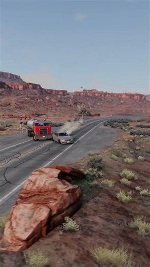 Realistic highway car crashes #169 #beamngdrive #gaming #shorts