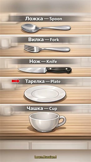 Kitchen Vocabulary in Russian | 5 Easy Words for Beginners #languagelearning #learnrussian