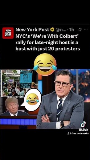 Only 20 People show up to protest Stephen Colbert