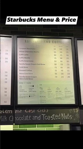 Starbucks Menu & Price! Plan your order ahead #Starbucks #Starbucksmenu #starbucksprice #menu #price