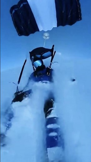 Base Jump with Parachute 🪂 Base Jumping Snowy Landing ❄️ Epic Moments 🎯