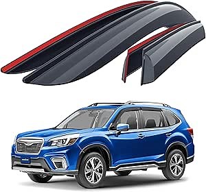 Goodyear Shatterproof Window Deflectors for Subaru Forester 2019-2024, Tape-on Rain Guards, Window Visors, Vent Deflector Visor, Car Accessories, 4 pcs. - GY008824