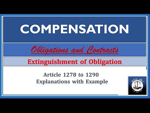 Compensation. Article 1278-1290. Extinguishment of Obligations. Obligations and Contracts.
