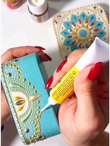 Amazing painted design on a simple wooden box. Artist credit: @coloriya_art on Instagram. Music is "Through The Hourglass" by nothanks. | Fluid Art Studios