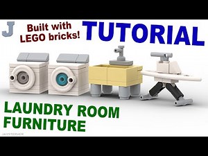 How To Make A LEGO Five Piece Laundry Room Furniture Tutorial