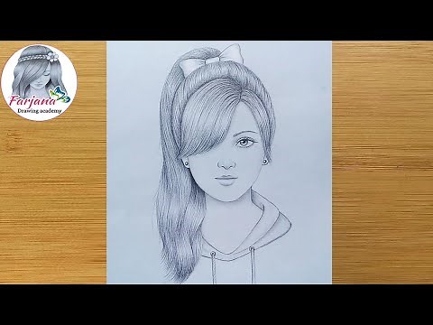 How to draw a girl with ponytail hairstyle || Pencil sketch || Art video