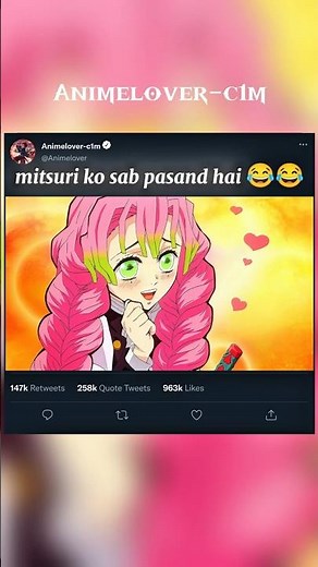 mitsuri ko sab pasand hai 😂😂 #demonslayer #kimetsunoyaiba #inosuke #tanjiro #zenitsu #shorts #anime