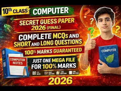10th Class Computer Guess Paper 2026 (Final)| Complete MCQs, Short & Long Questions | Urdu | English