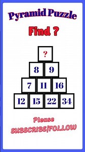 Maths Puzzle | Pyramid || Find ? #shorts