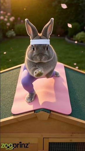 Hasen-Yoga. Einer hat's nicht ganz verstanden. 🐰🧘‍♂️#Hase #Kaninchen #Hasenstall #Tiere #Garten