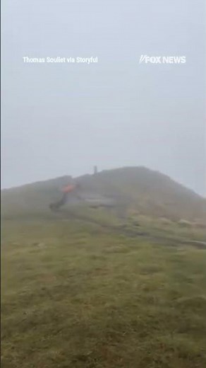 BLOWN AWAY: Man battles EXTREME wind atop French mountain #shorts #viral #foxnews #world #news