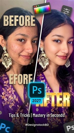 Adobe Photoshop CC 2027 New Tips & Tricks | Easy Design Mockup | #DesignStockBD