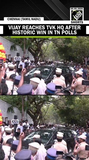 Thalapathy Vijay reaches TVK headquarters with CM-level security after historic TN polls’ win