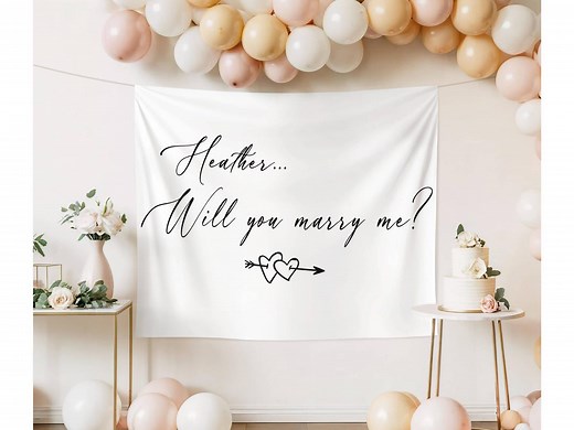 Custom Will You Marry Me Proposal Banner, Customizable Marriage Proposal Banner, Unique Engagement Decor, Wedding Proposal Decor - Etsy