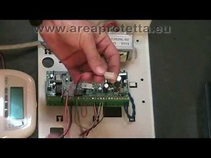 Burglar alarm installation - connection of motion detectors and keyboard to the INIM centrale unit.