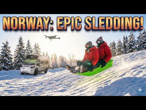 Van Life Winter Magic: Sledding in Norway [ASMR, 4K]❄️ 🇳🇴