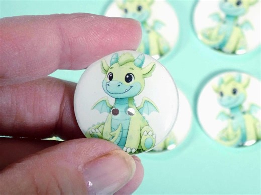 6 Handmade Teal and Green and Winged Dragon Sewing Buttons. Assorted Sizes Available. - Etsy Canada