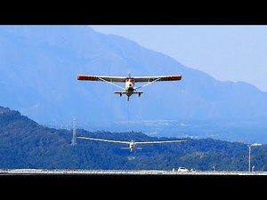 グライダーの離陸【№2】（飛行機曳航）富士川滑空場（滑空機・航空機）