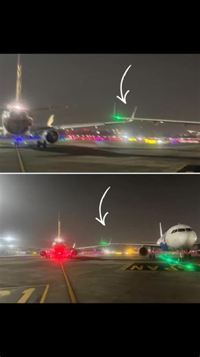 Saksham Khowala on Instagram: "An Air India jet and an IndiGo flight were involved in an on-ground collision at Mumbai's Chhatrapati Shivaji Maharaj International Airport on Tuesday. It happened when the right wing tips of the two aircraft brushed past each other. Both the carriers confirmed the incident and the damage to their respective planes. Fortunately, no injuries were reported. DGCA officials reached the site following the collision. Credit: @indiatoday #MumbaiAirport #AirIndia #Indigo #