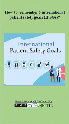 6 International Patient Safety Goals (6 IPSGs) |JCI| #Shorts