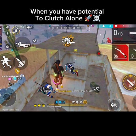 When you have potential to Clutch Alone 🚀 Tournament Highlights Free Fire ☠️