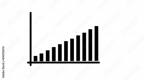 Business Graph up to down animation. Animation bar chart graph with growing business. Video footage. abstract business graph icon animation