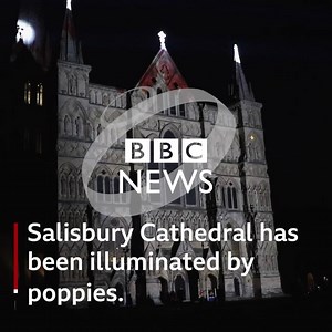 A fitting tribute to our fallen on the side of Salisbury Cathedral #WeWillRememberThem | BBC Wiltshire