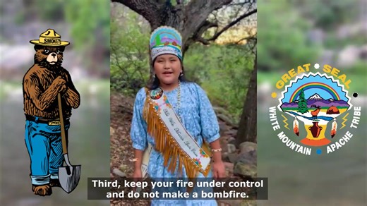 Thank you Delilah James, Miss White Mountain Apache Princess 2023-2024 for sharing a very important message with us. Please do your part and help prevent wildfires! | BIA Forestry & Wildland Fire Management - Fort Apache Agency