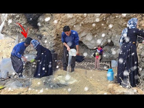 Cave Survival Challenge 🪨❄️ | Rebuilding the Cave & Cooking to Survive a Freezing Winter