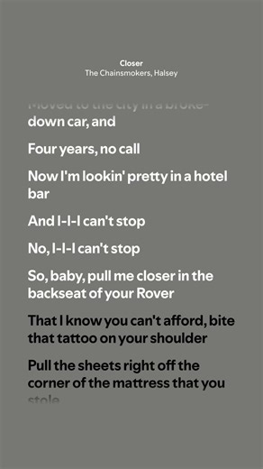 Closer - The Chainsmokers, Halsey (Lyrics)
