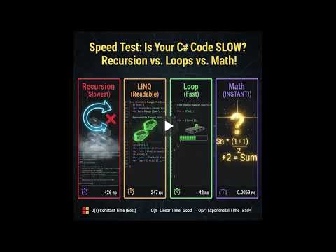 Why My C# Code Runs 6000x Faster: Recursion vs Loops vs Math (Benchmark Showdown)