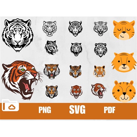 Tiger Face SVG Bundle, Cricut Cut Files (digital Download) - Etsy