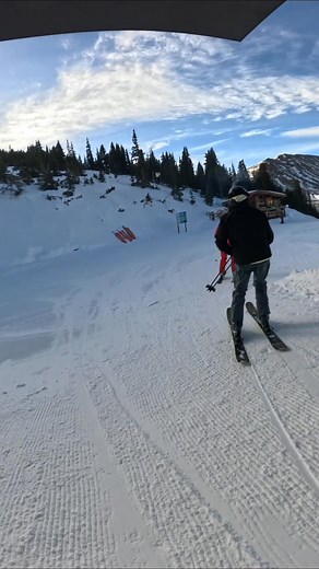 I lined up for 1st chair but a snowboarder slid past ski patrol and snagged solo first chair! | Trailer Tom