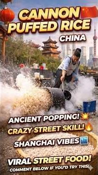 Cannon Puffed Rice China 🇨🇳 | Viral Chinese Street Food Explosion & Traditional Snack Making