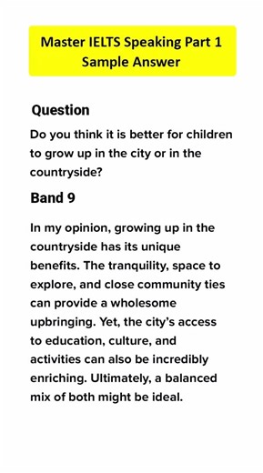 Prepare your answers on childhood for Part 1 with IELTS experts #ielts #ielts2026