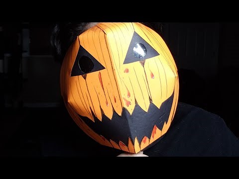 Creepy Paper Halloween pumpkin mask