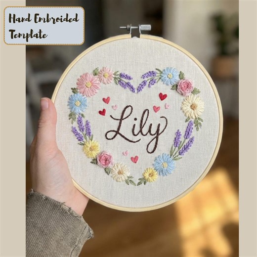 Custom Floral Heart Embroidery Pattern, Beginner DIY (digital Download A4 PDF) - Etsy