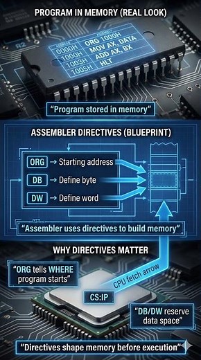 How an Assembly Program Is Built | ORG, DB, DW Explained