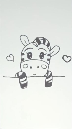 how to draw cute zebra 🦓|kids drawing tutorial #shortsfeed #shorts #ytshorts #art