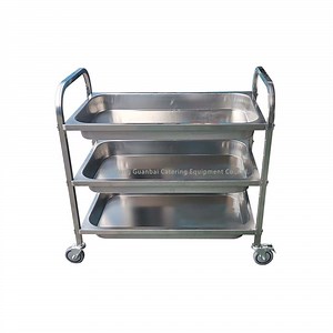 [Hot Item] commercial three layer deep stainless steel kitchen trolley cart as industrial catering equipment