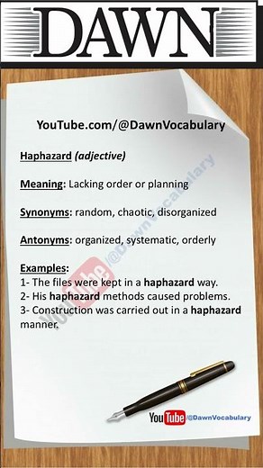 Haphazard | Meaning, Synonyms, Antonyms & Example Sentences | Advanced English Vocabulary
