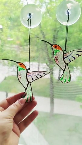 Handmade Stained Glass Hummingbird, Suncatcher Bird Decor, Mother's Day Gift - Etsy